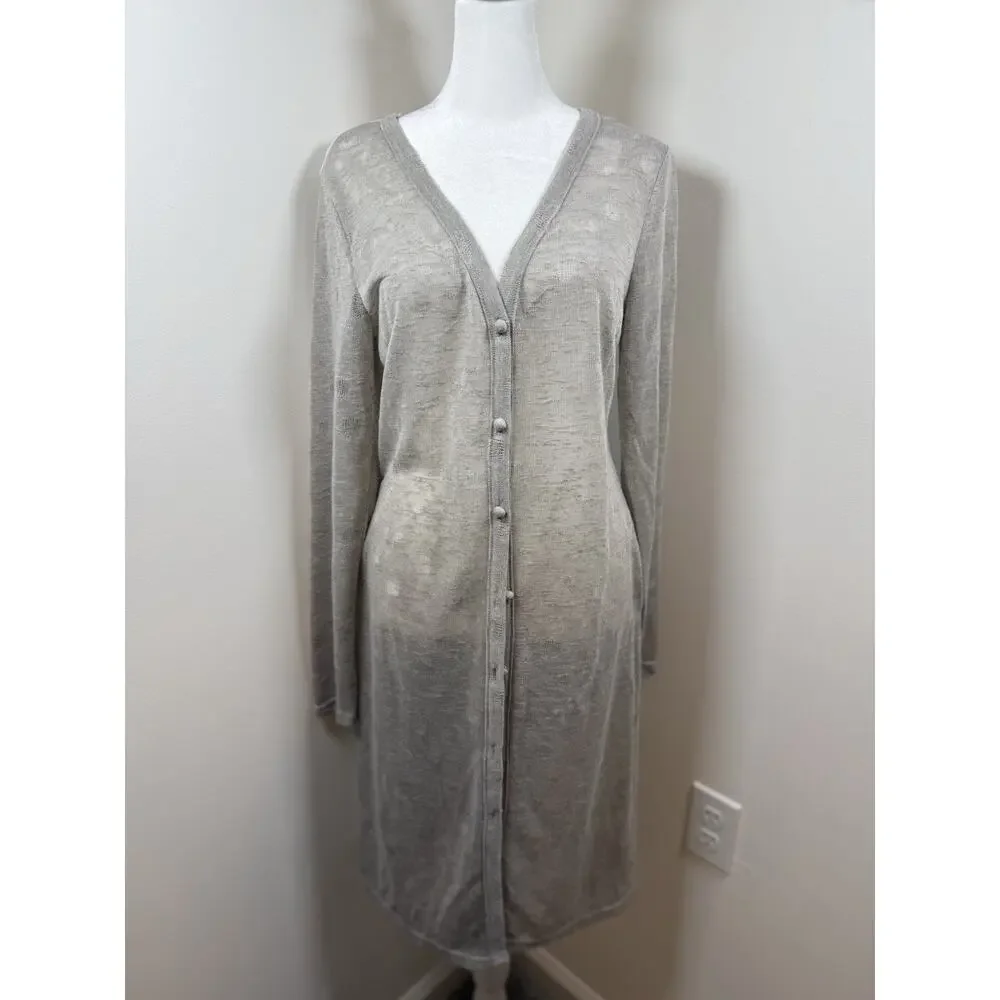 A’reve Mixed Media Long Line Cardigan Size Large Boho Lagenlook Cottagecore